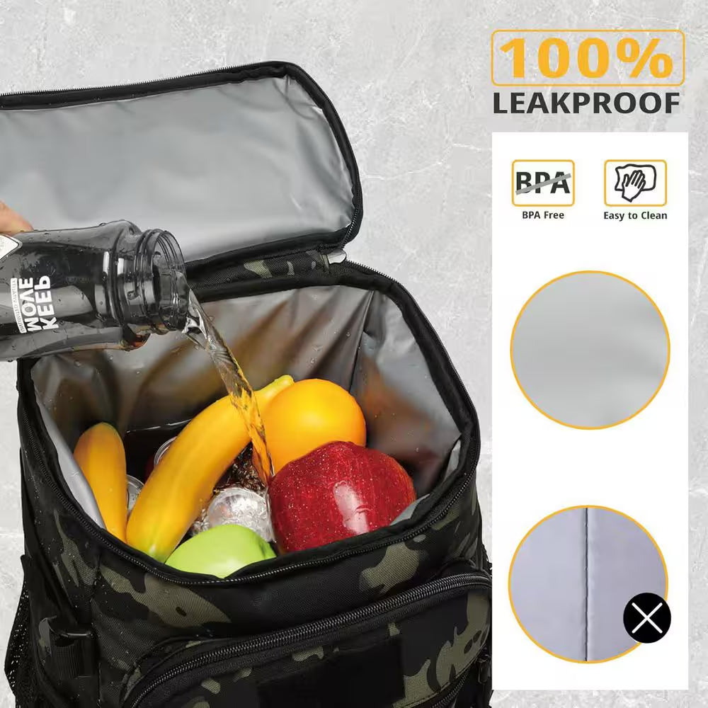 26 Qt. Tactical Insulated Leak-Proof Waterproof Heavy Duty Backpack Cooler for Outdoor Camping Hiking Beach