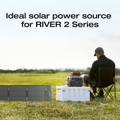 60-Watt Topcon Portable Solar Panel up to 25% Conversion Rate, IP68, Ideal Solar Power Source for RIVER 2 Series