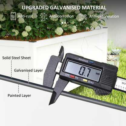 Garden Bed with Trellis, Outdoor Planter Box Galvanized Raised Garden Bed for Climbing Vines