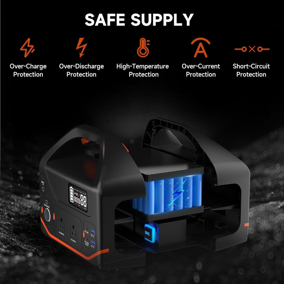 Portable Power Station 600W, 293Wh Camping Lithium Battery | Portable Generator for Home Use Emergency Power Station Backup Travel Outdoor 100W PD & 110V Pure Sine Wave AC Outlet