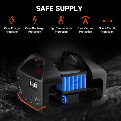Portable Power Station 600W, 293Wh Camping Lithium Battery | Portable Generator for Home Use Emergency Power Station Backup Travel Outdoor 100W PD & 110V Pure Sine Wave AC Outlet