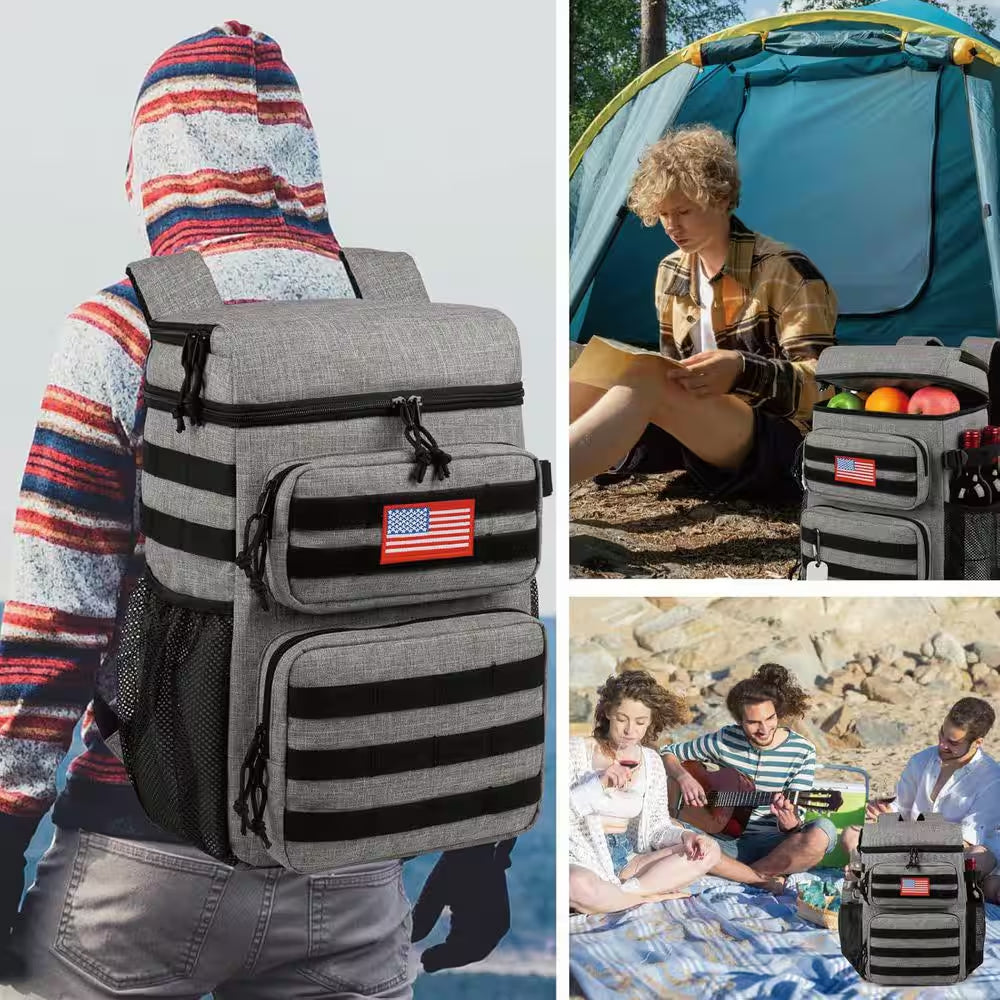 26 Qt. Soft-Side Leakproof Tactical Backpack Cooler Insulated Waterproof Bag for Beach, Travel, Camping, Hiking