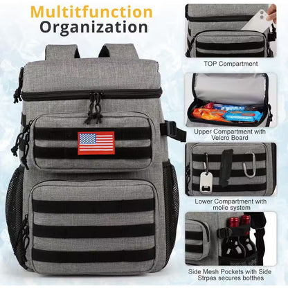 26 Qt. Soft-Side Leakproof Tactical Backpack Cooler Insulated Waterproof Bag for Beach, Travel, Camping, Hiking