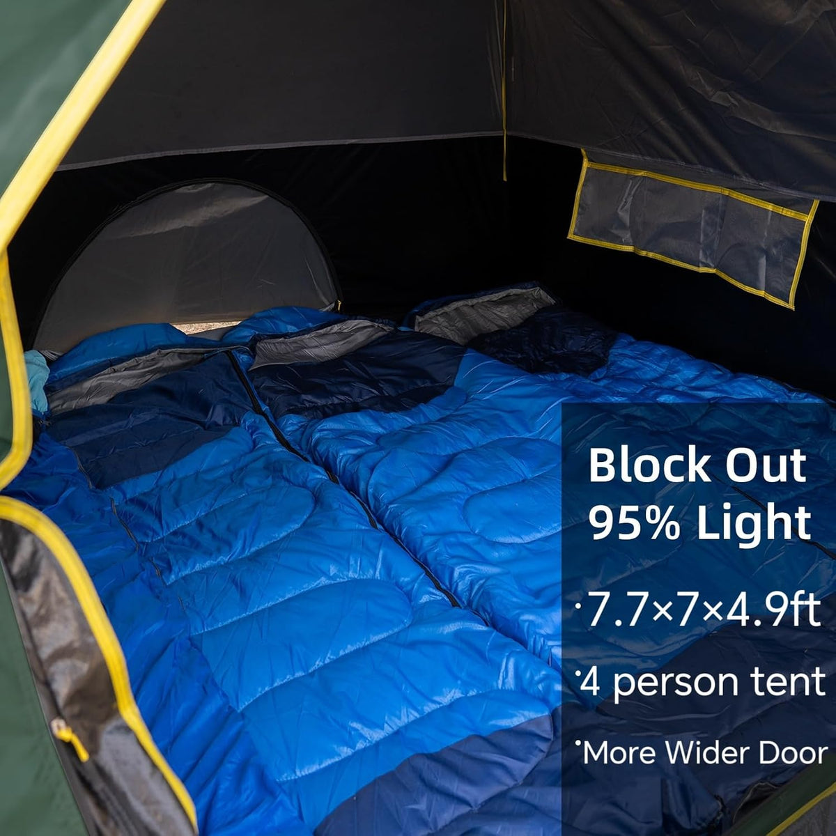 Tent 4/6 Person Blackout Camping Tent with Rainfly | Waterproof Portable Double Layer Family Dome Tent for Camping for Outdoor Camping&Hiking