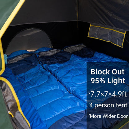 Tent 4/6 Person Blackout Camping Tent with Rainfly | Waterproof Portable Double Layer Family Dome Tent for Camping for Outdoor Camping&Hiking