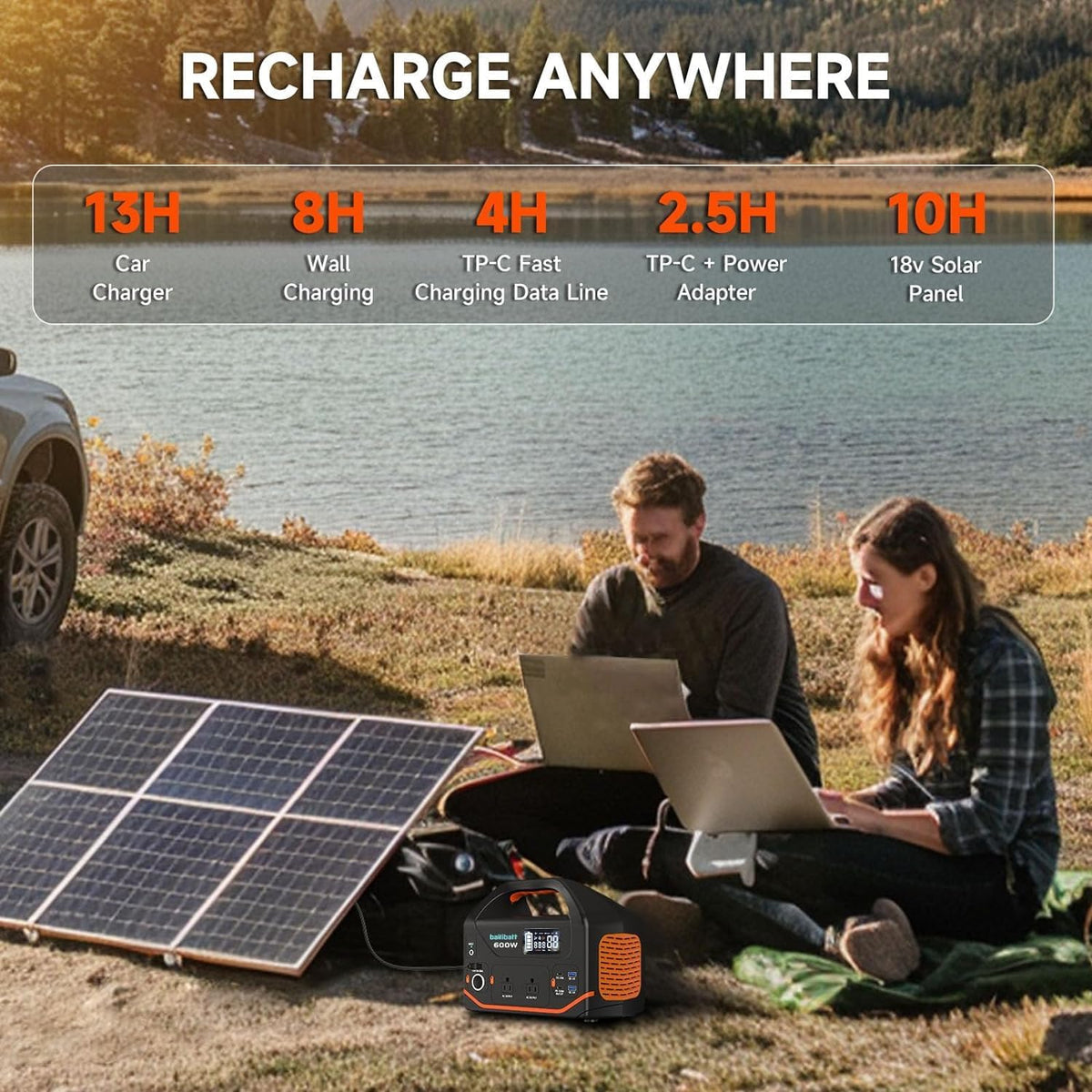 Portable Power Station 600W, 293Wh Camping Lithium Battery | Portable Generator for Home Use Emergency Power Station Backup Travel Outdoor 100W PD & 110V Pure Sine Wave AC Outlet