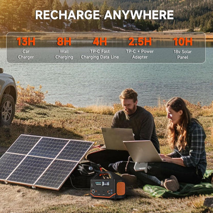 Portable Power Station 600W, 293Wh Camping Lithium Battery | Portable Generator for Home Use Emergency Power Station Backup Travel Outdoor 100W PD & 110V Pure Sine Wave AC Outlet