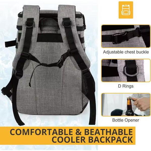 26 Qt. Soft-Side Leakproof Tactical Backpack Cooler Insulated Waterproof Bag for Beach, Travel, Camping, Hiking