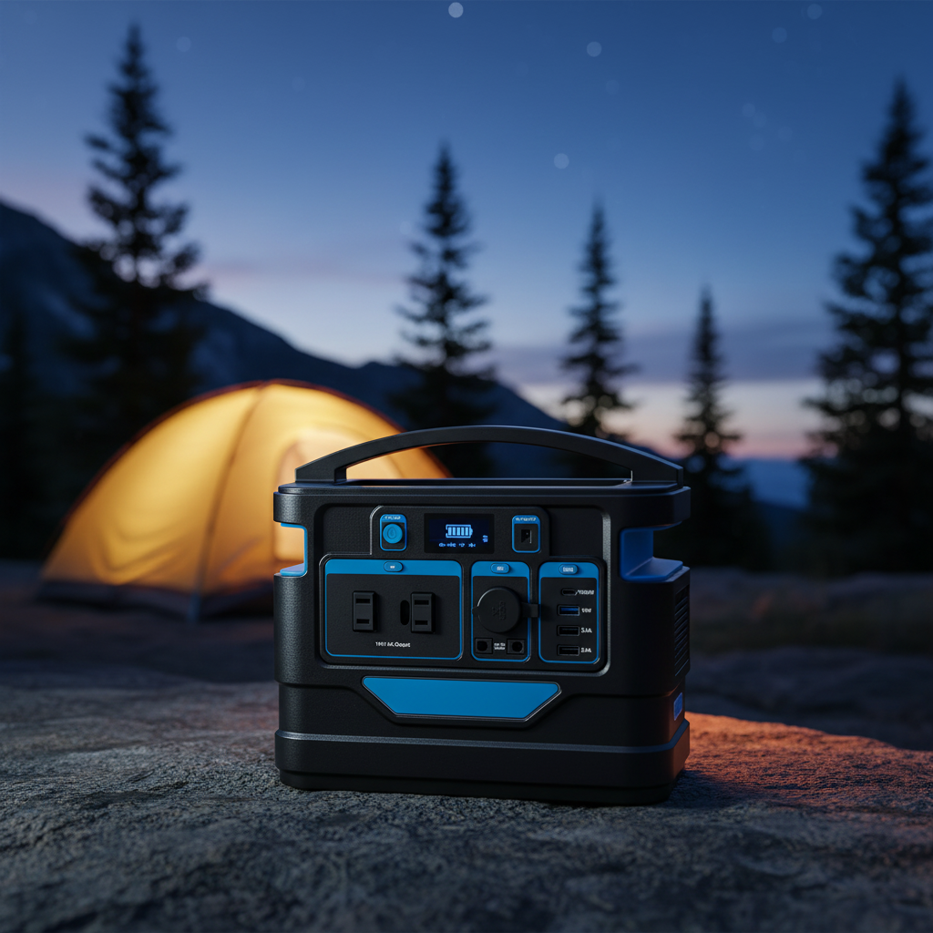 500-Watt Quiet Portable Power Station with Push Button Start Battery Generator for Outdoors, Home, and Solar Charging